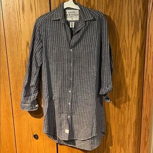 Frank & Eileen Women’s Blue Pinstripe Shirt Dress